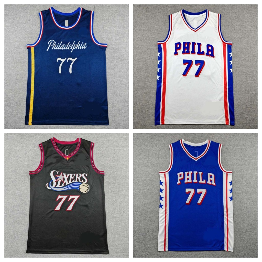 เสื้อบาสเก็ตบอลรุ่นปัก 2026 Season 76ers No.77 Edgecombe City Edition Jersey Thunder Knicks