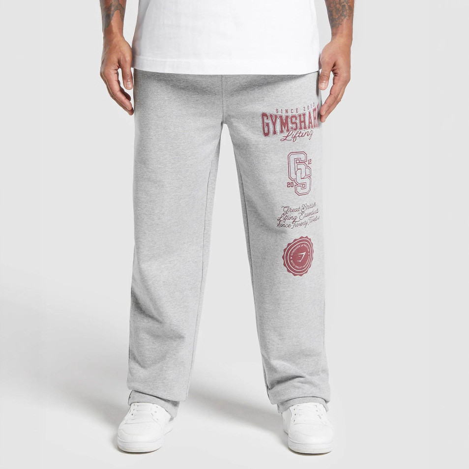 GYMSHARK Men's Sports Pants Joggers Gym Muscle Bodybuilding Casual Pants Cotton Printed Long Trouser