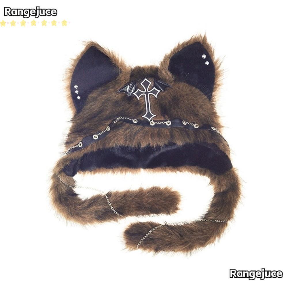 หมวกหูแมวพลัสซอร์ฟ Gothic-Crosspunk Rock สไตล์ Y2K