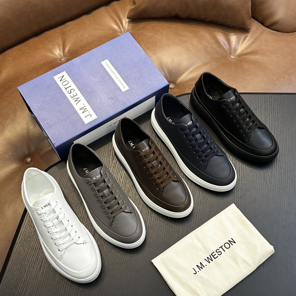 YLR1 J.M.WESTON Men's Shoes Genuine Leather Cowhide Board Shoes Comfortable Breathable Casual Versat