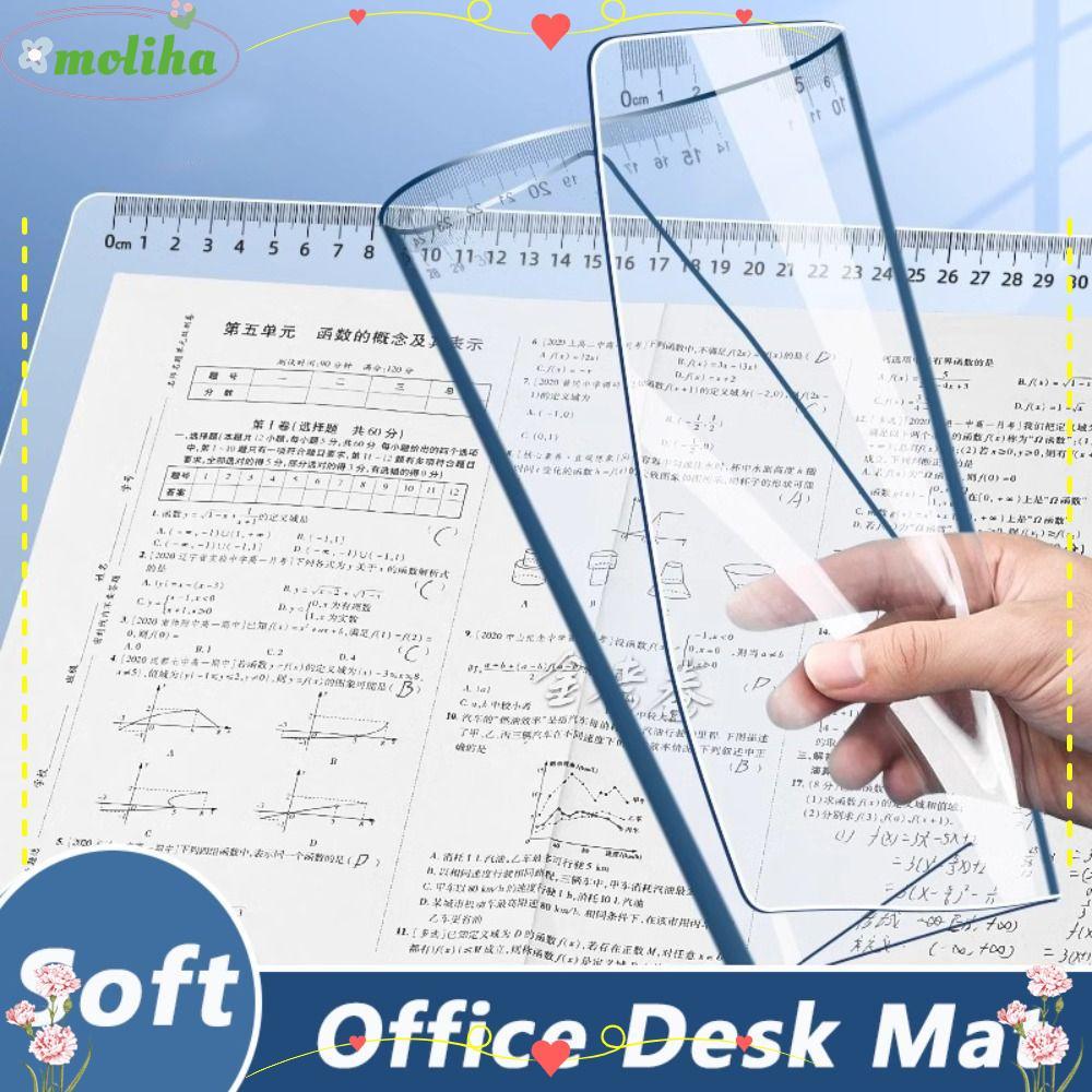 MOLIHA โต๊ะทํางาน Mat, PP โปร่งใสเขียน Pad, กันน้ํานุ่ม A2/A3/A4/A5/16K การเขียน Backing Board นักเร
