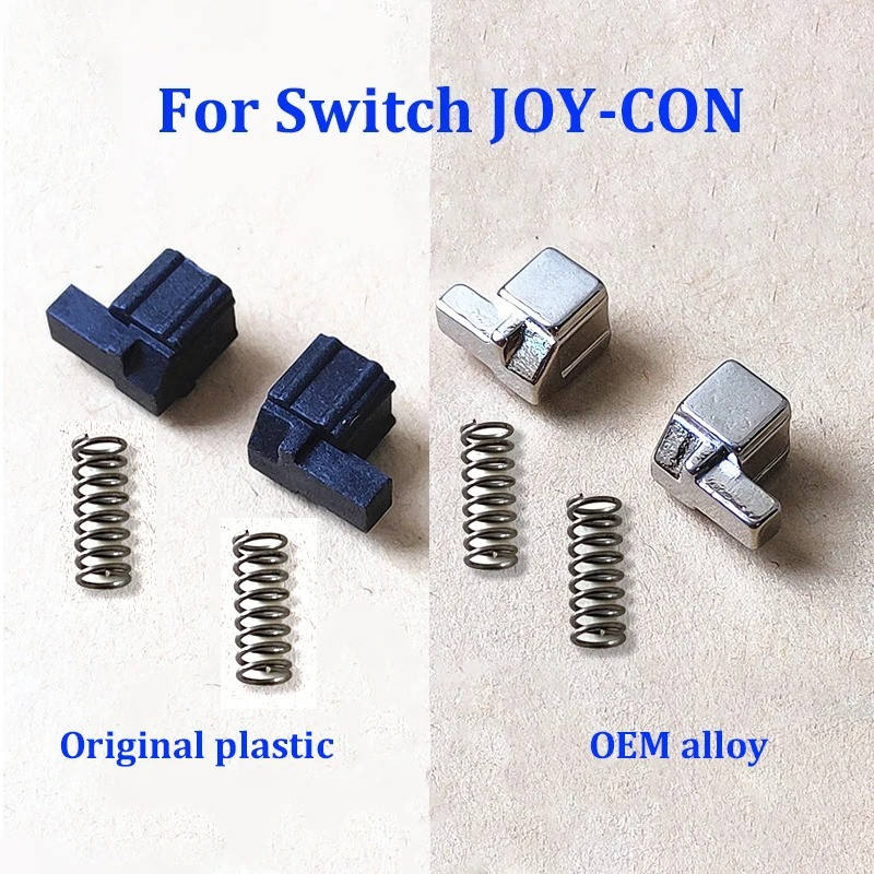 1 ชุดเปลี่ยนสําหรับหลวมซ่อมเครื่องมืออะไหล่ NS JoyCon Controller ซ้ายขวา Slider Buckle OEM โลหะล็อค Latch Bracket 2 ชิ้นฤดูใบไม้ผลิ