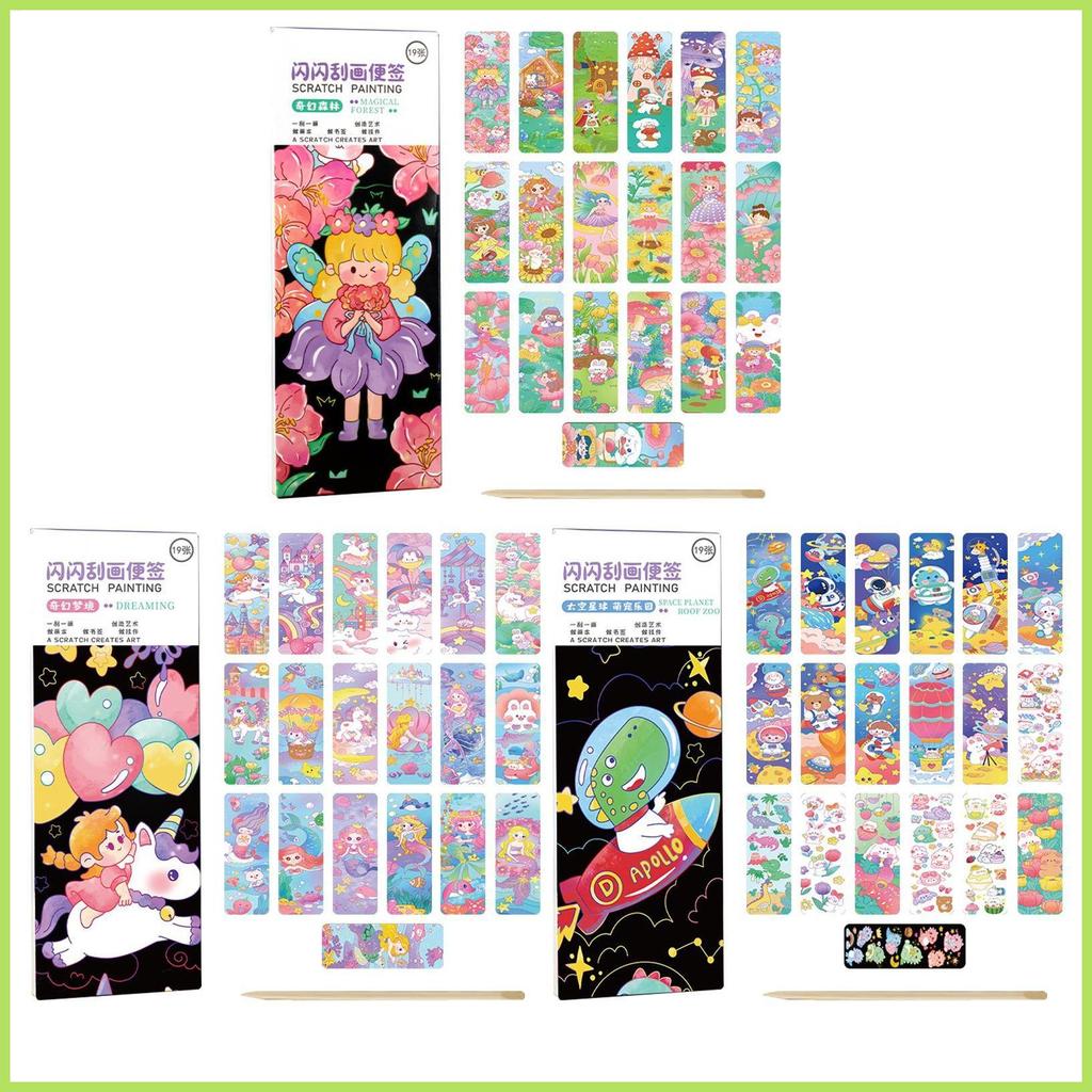 Scratch off Art ของเล่น Scratch off กระดาษหมายเหตุ Scratch off แผ่นกระดาษ Scratch off Art Crafts Not