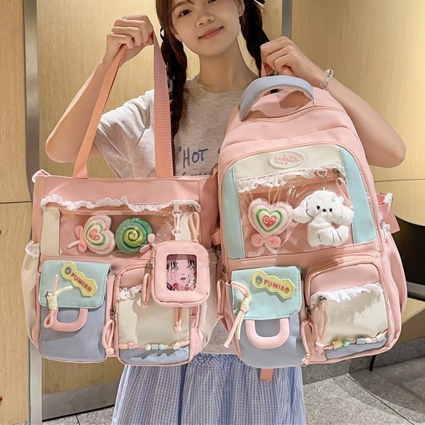 กระเป๋าเป้สไตล์ญี่ปุ่น แบบโปร่งแสง น้ำหนักเบา ความจุเยอะ สำหรับใช้งานทั่วไป