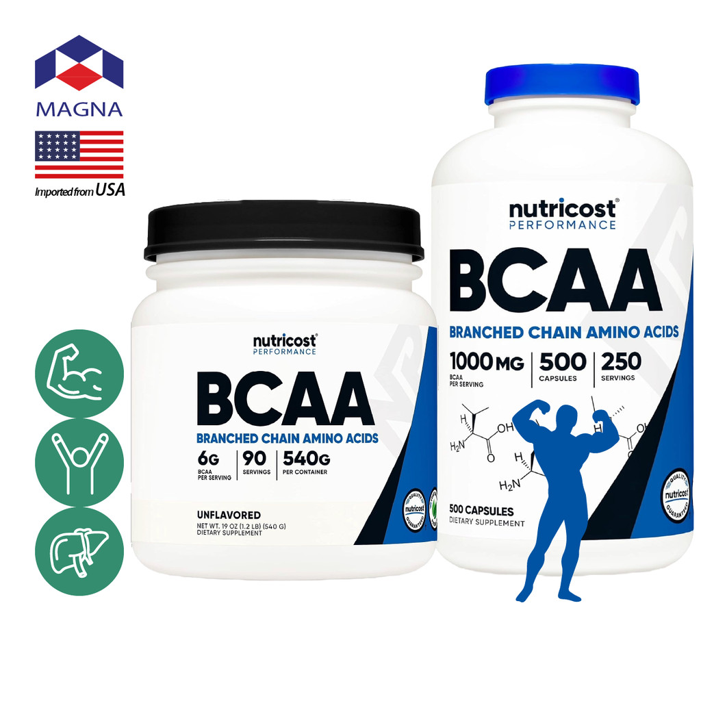 นูทรีคอสท์ บีซีเอเอ กรดอะมิโน แคปซูล/ผง Nutricost BCAA Amino Acids /กินร่วมกับ ซีแอลเอ ครีเอทีน โมโนไฮเดรต อาร์จินีน ...