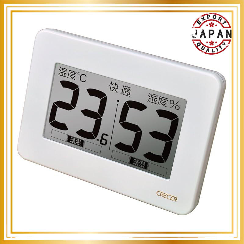 Cresel Extra Large Screen Digital Thermo-Hygrometer CR-3000W White【direct from Japan】
