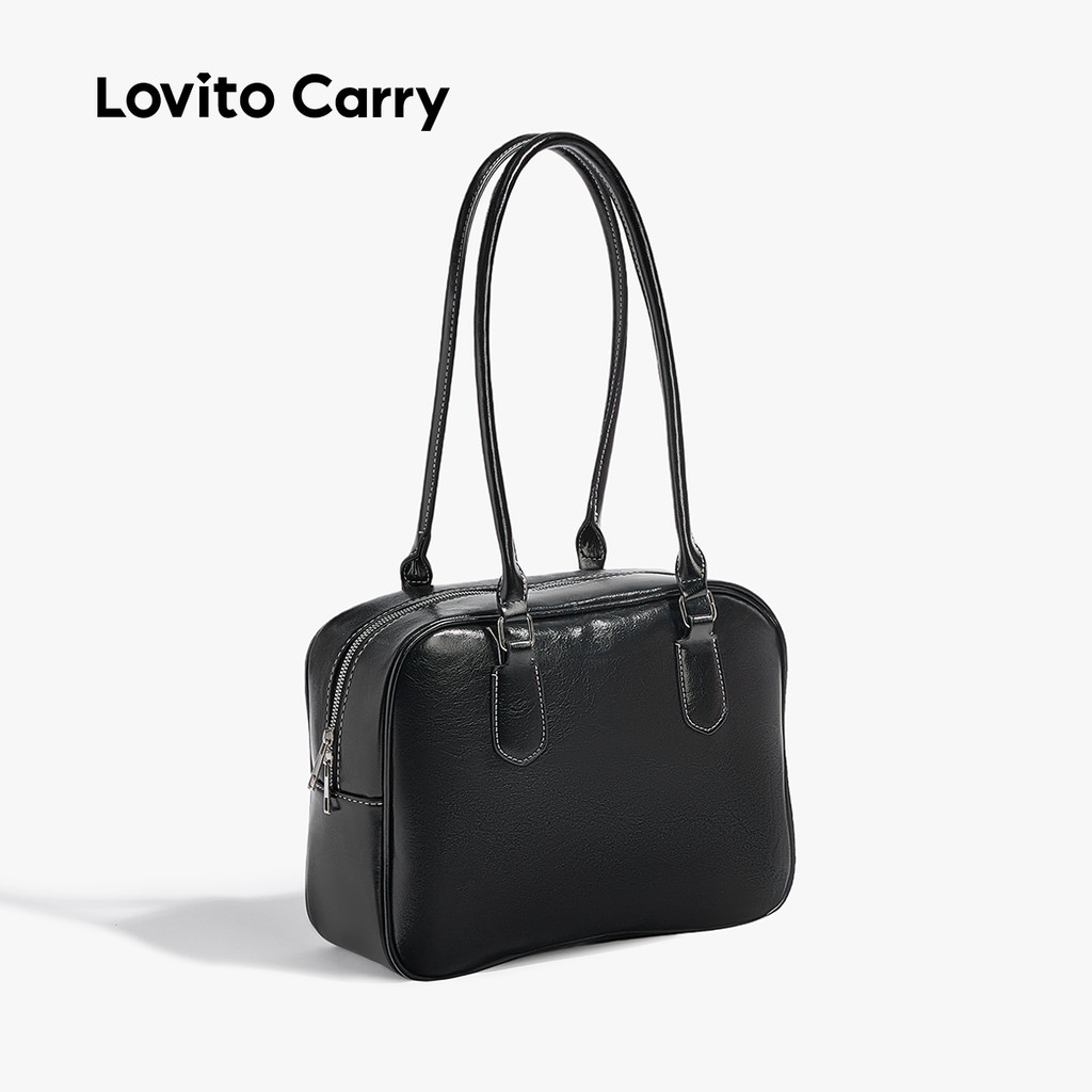 (Lovito Carry) กระเป๋าสะพายข้างผู้หญิงหนัง PU คุณภาพสูงแบบลำลองขนาดเล็ก LR19E073 ราคา ถูกที่สุด ดีลบีเคเค