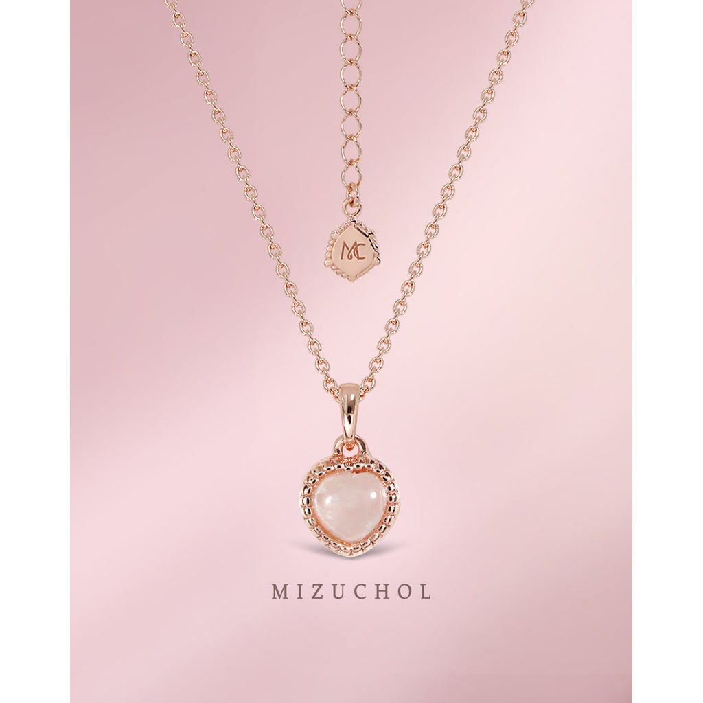 Mizuchol สร้อยคอหัวใจ Strawberry Quartz | Darling in Strawberry Necklace | สร้อยเสริมดวงความรัก - รูปที่ 2