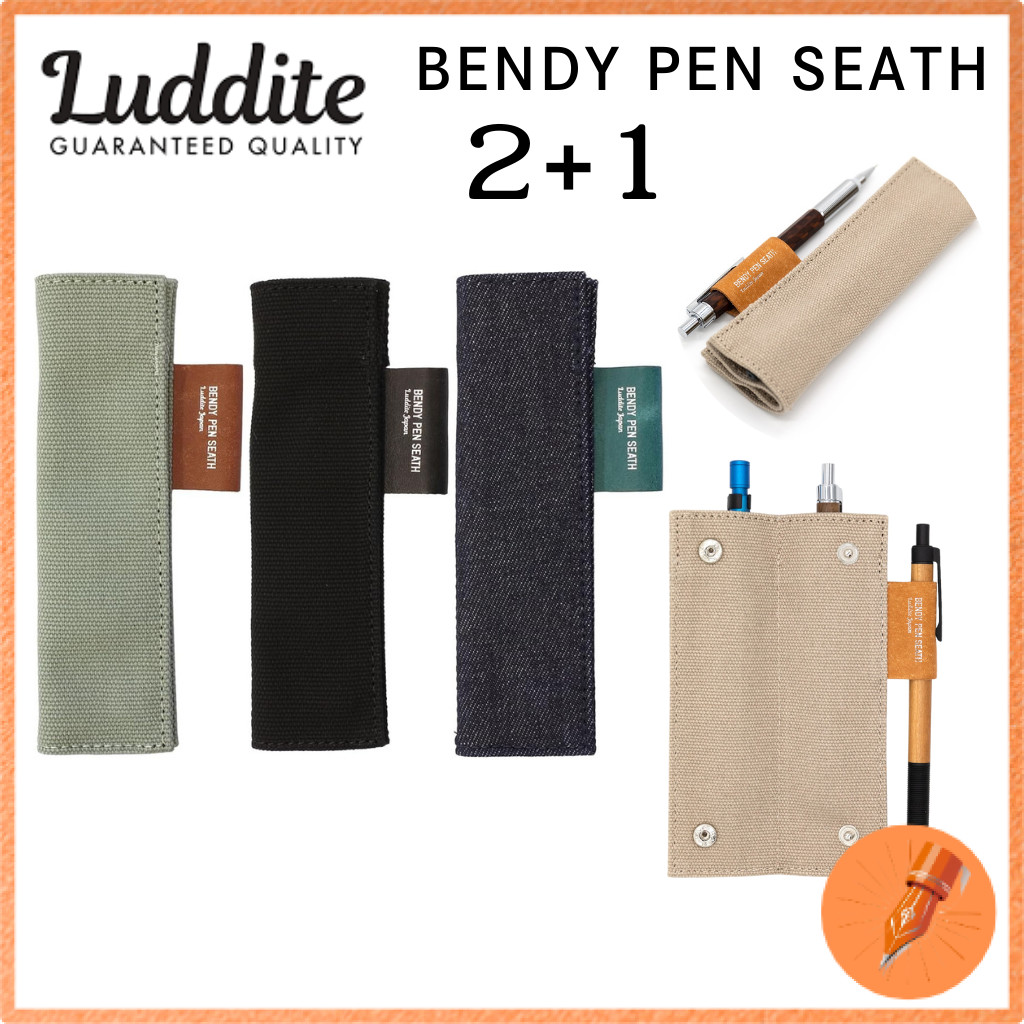 Luddite Canvas × MAYA Bendy Pen Case 2+1 Multi-Pen Holder 2 Compartments + 1 Pocket