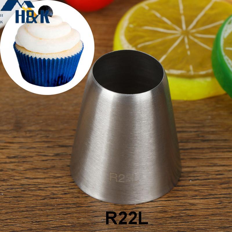 [H&K Dec] R22L หัวฉีดตกแต่งปลายท่อกลม เคล็ดลับขนม เครื่องมือทําขนมเค้กฟองดอง {th}