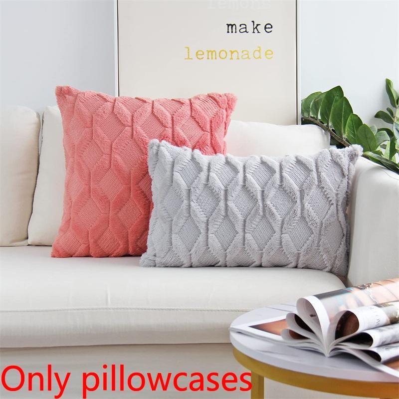 1ชิ้นบลัชสีชมพูพื้นผิวขนแกะหมอนปก | Diamond-Tufted Cushion Case สําหรับโซฟา/เตียง | ปลอกหมอนอิงตกแต่งขนาด 18x18 นิ้ว
