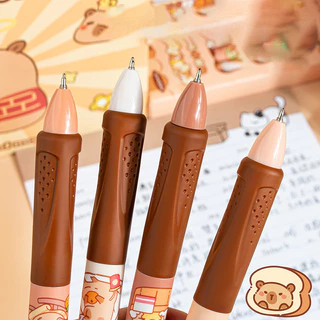 ปากกาเจลลบได้ลายการ์ตูนน่ารักสำหรับนักเรียน หมึกสีน้ำเงิน แห้งเร็ว จับถนัดมือ 4 ด้าม/ชุด