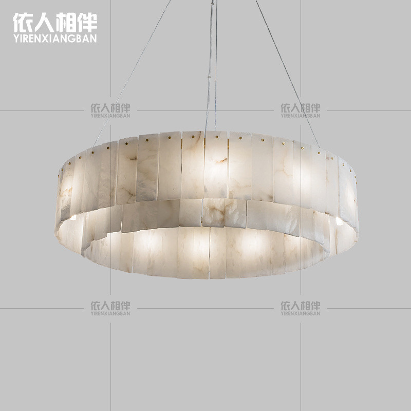 Yiren Xiangban All-Copper Light Luxury Cloud Stone Living Room Chandelier Post-Modern Minimalist Din