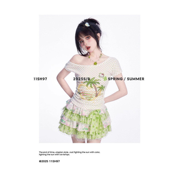 กางเกงขาสั้นสบาย cicishop1 Korean shorts Dopamine สีเขียว y2k กระโปรงเค้กสาวร้อนหญิงฤดูร้อนหวาน Slim