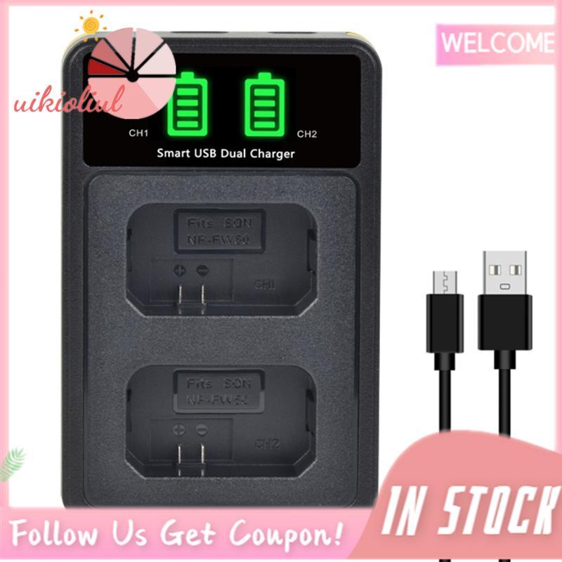 FW50 Battery Dual Charger NP-FW50 LED USB Dual Charger NP-FW50
