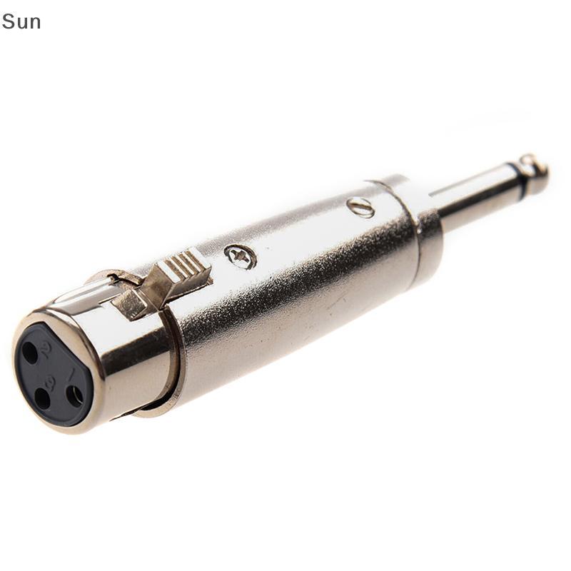 Sun Silver-สี 3 Pin XLR หญิงถึง 1/4 "6.35 มม.ชาย Mono Ja Lead Adapter AD