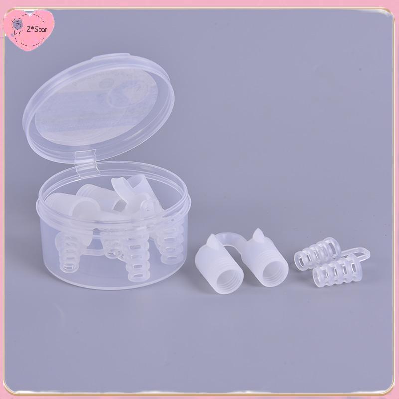 Z*Star 8 ชิ้น/กล่อง Anti Snore Apnea Slicone Nose Clip Anti-snoring Breathe Aid หยุด Snore