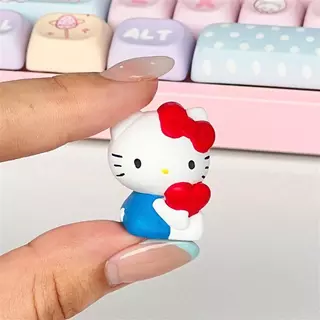 HelloKitty สติกเกอร์แป้นพิมพ์หนาเรซินคุณภาพสูงน่ารักการ์ตูนรูปลักษณ์สูงแป้นพิมพ์เครื่องกลหมวกปุ่มกด