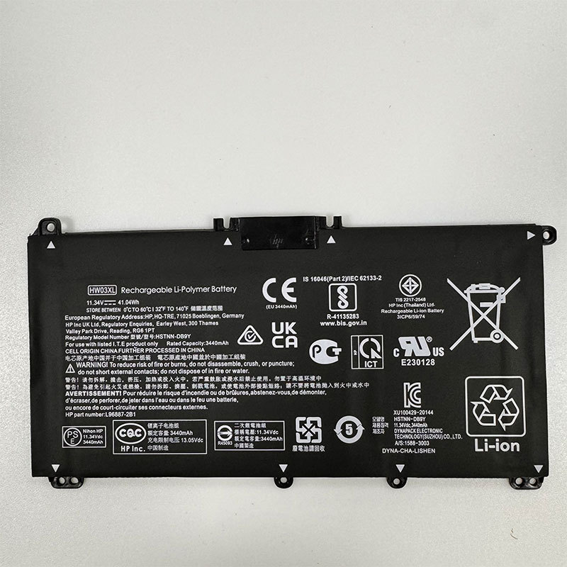 Compatible with HP HW03XL laptop battery HSTNN-IB90 LB8U L97300-005
