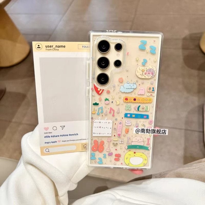 เหมาะสําหรับ Samsung s26ultra เคสโทรศัพท์สไตล์ใหม่ 2 สีถุงลมนิรภัย s25edge เคสป้องกัน s24plus Super Nice s25u Shock-Resistant Soft Case s23u หญิงน่ารัก s22uA55/A56/A15/A17/A35