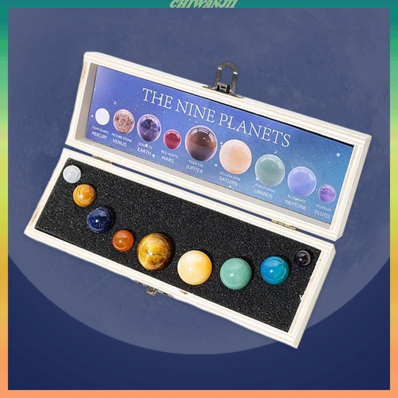 [ Chiwanji1] 9 ชิ้น Galaxy Universe Healing Crystals Planets ของขวัญระบบพลังงานแสงอาทิตย์รุ่น