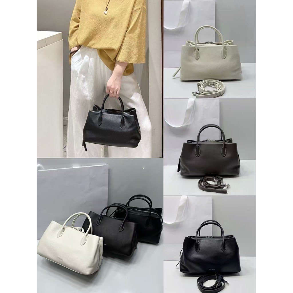 กระเป๋าถือหนังแท้ขนาดเล็กสำหรับสตรี มีให้เลือก 3 สี ดีไซน์เหมือนメッセンเจอร์และโททบาก