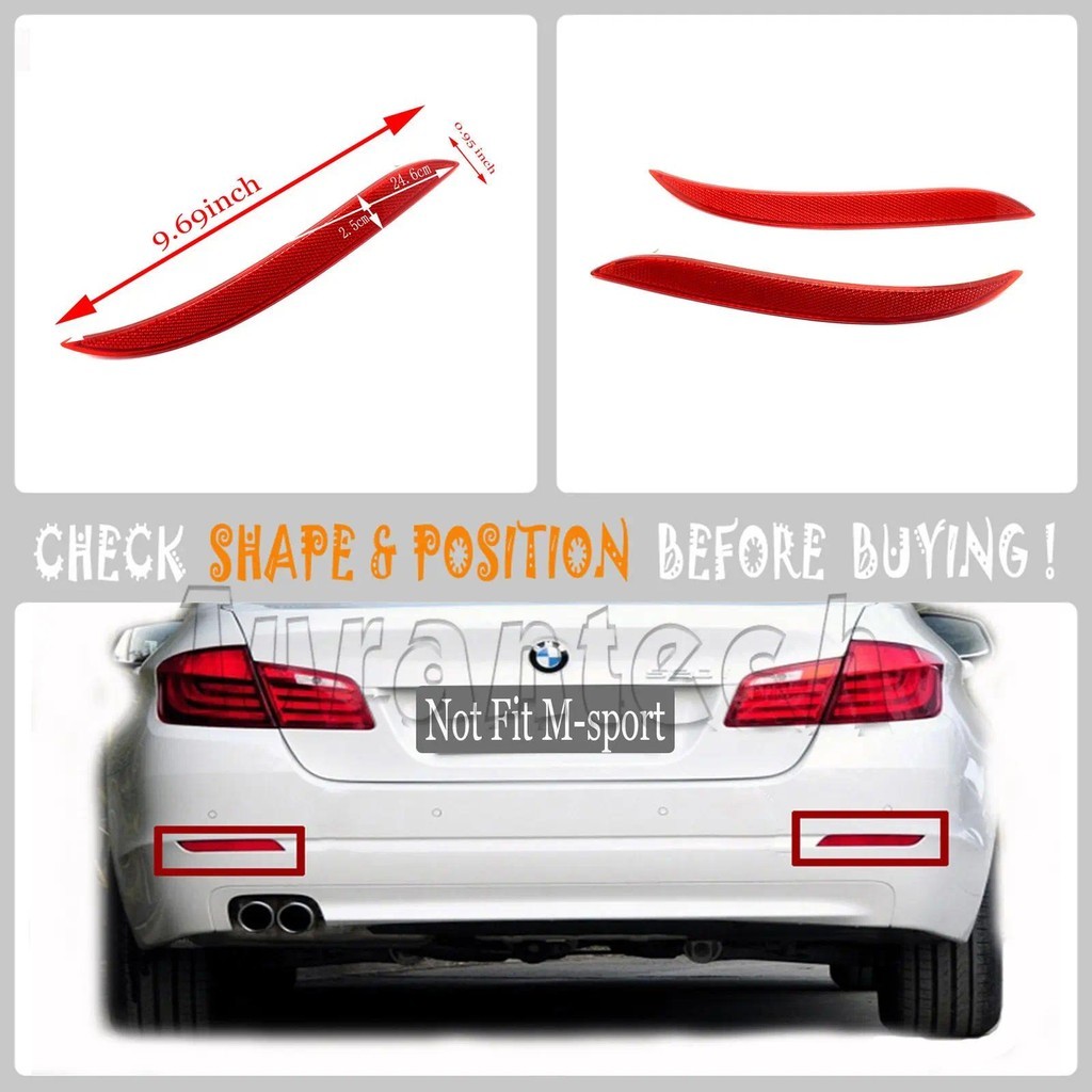 ด้านหลัง Reflector สําหรับ 10-13 BMW5 F10 ซีดาน 520d 520i 525d 528i 530dX 530i 535dX 535i 550i ซ้ายข