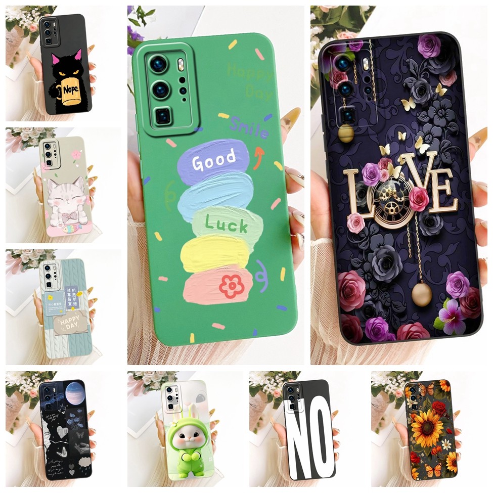Huawei P40 Pro เคสแฟชั่นหรูหรา Cool Kawaii น่ารักซิลิโคนพิมพ์ลาย