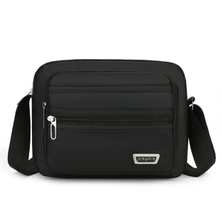 กระเป๋าสะพายข้างไนลอนสําหรับผู้ชาย - 4-Zipper Casual Travel Messenger Satchel