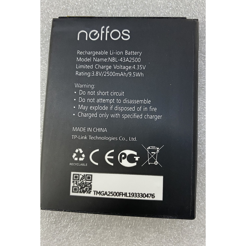 [สต๊อกพร้อม] เหมาะสําหรับทั่วไป Union/neffos C7S แบตเตอรี่ TP7051A TP7051C NBL-43A2500 แบตเตอรี่