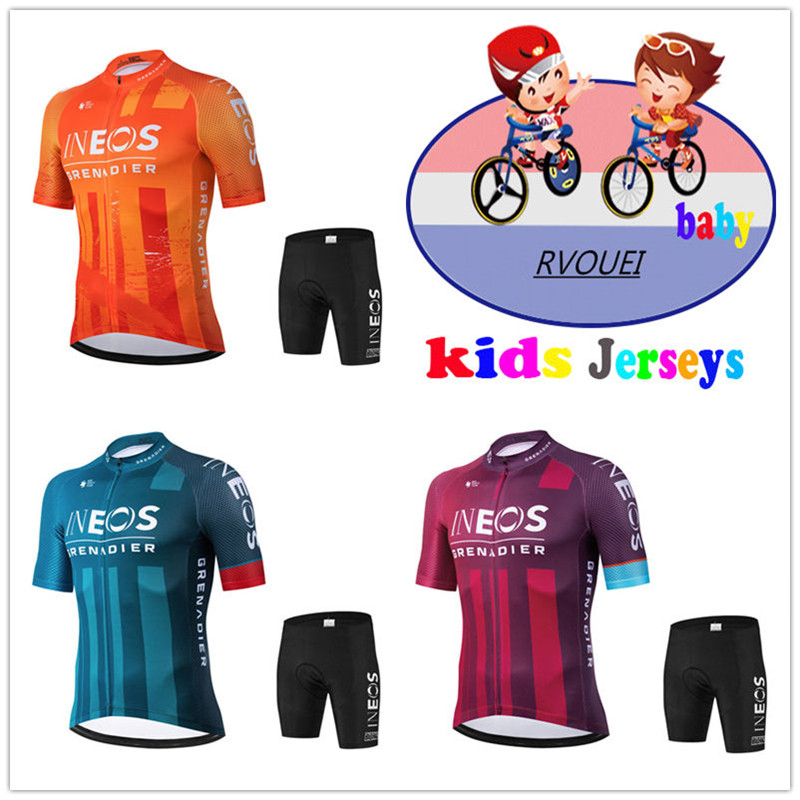ชุดขี่จักรยานเด็ก Ineos ชุด Jersey และกางเกง MTB สําหรับชายหญิง