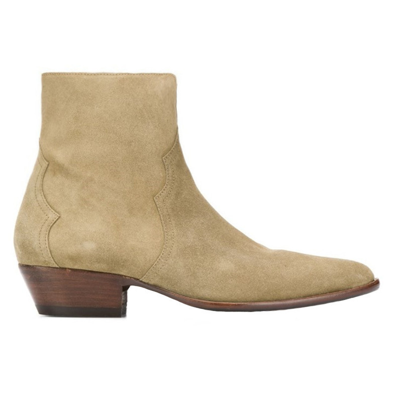 Sinosi Monchelsea Boots รองเท้าบูทสั้นผู้ชาย Pointed Toe CHELSEA BOOT สไตล์ใหม่ซิปรองเท้าอังกฤษของแท