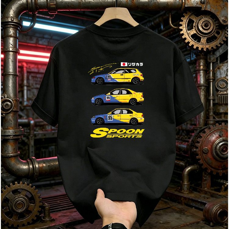 เสื้อยืดแขนสั้น พิมพ์ลาย Honda Civic No. 95 Racing สไตล์ JDM