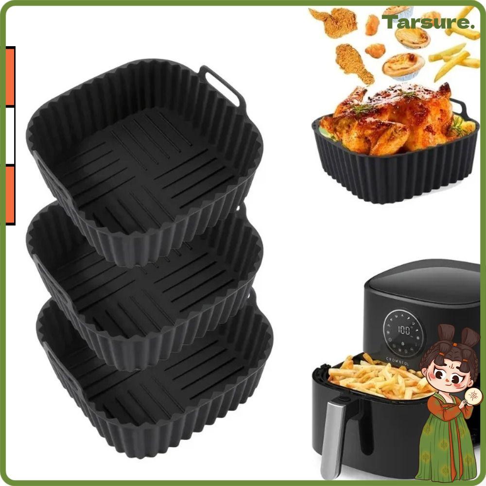TARSURETH Air Fryer ซิลิโคน Liners, ทําความสะอาดง่ายซิลิโคนถาดอบ Liners, นํากลับมาใช้ใหม่ทนความร้อน 