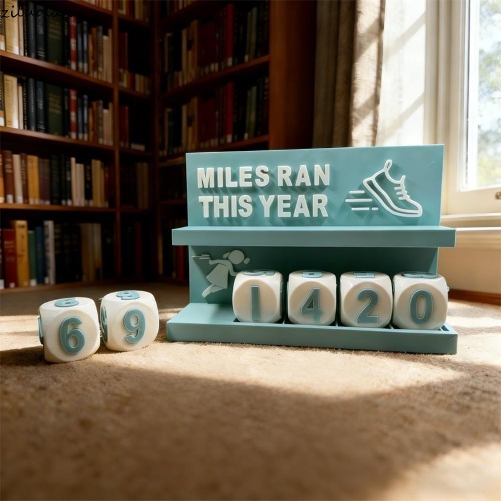 ZiluUO Running Mileage Counter, Wear Resist MILES RAN THIS YEAR Running Mileage Challenge Tracker, H
