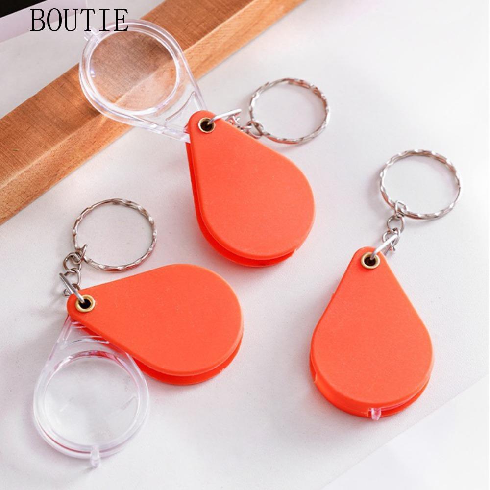 BOUTIE แว่นขยายพับ Mini 10X เลนส์ Loupe พวงกุญแจกล้องจุลทรรศน์