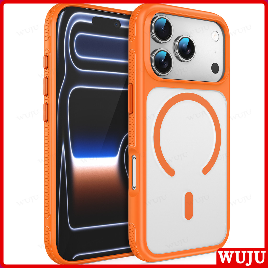 เคสแม่เหล็ก WUJU เข้ากันได้กับ IPhone 17 16 15 14 13 12 Pro Max, การป้องกันที่ทนทานพร้อมฝาครอบป้องกันกันกระแทก, การออกแบบระบายอากาศและความงามเงา