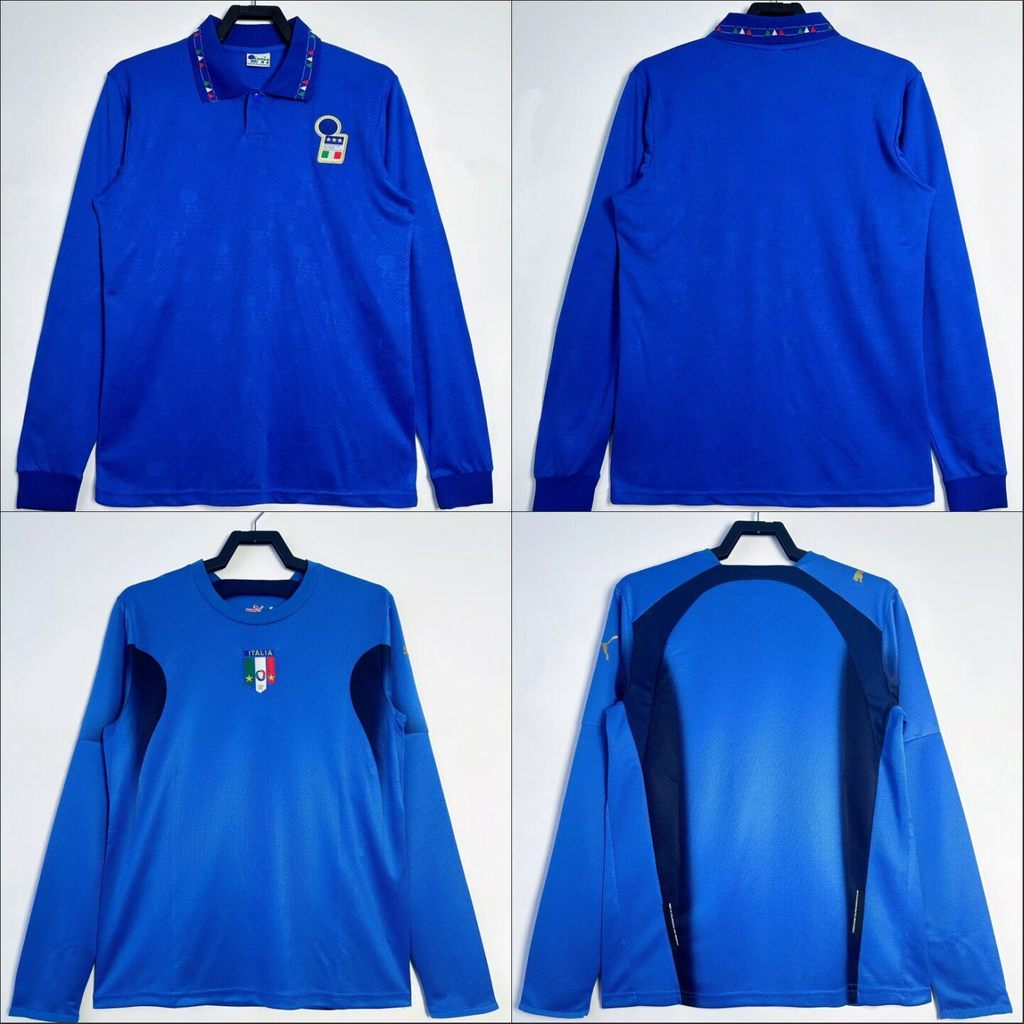 แขนยาว 1994/2006 ITALY Home Retro เสื้อฟุตบอลฟุตบอล Vintage jersey แขนสั้นชุดฟุตบอล jersey
