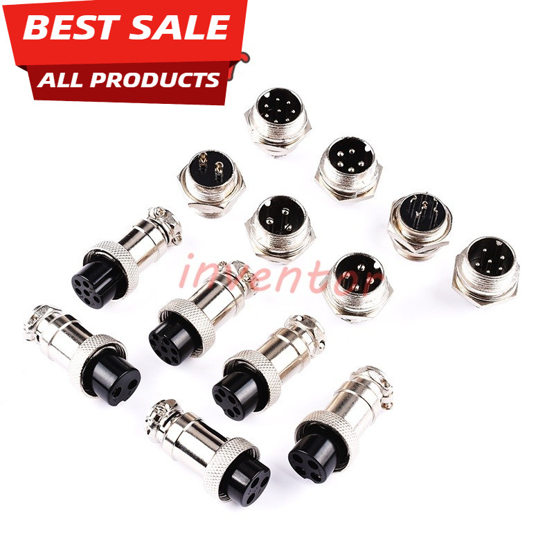 16mm Hole Butt Joint Aviation Plug Socket GX16-2/3/4/5/6/7/8P Core pin Cable Connector