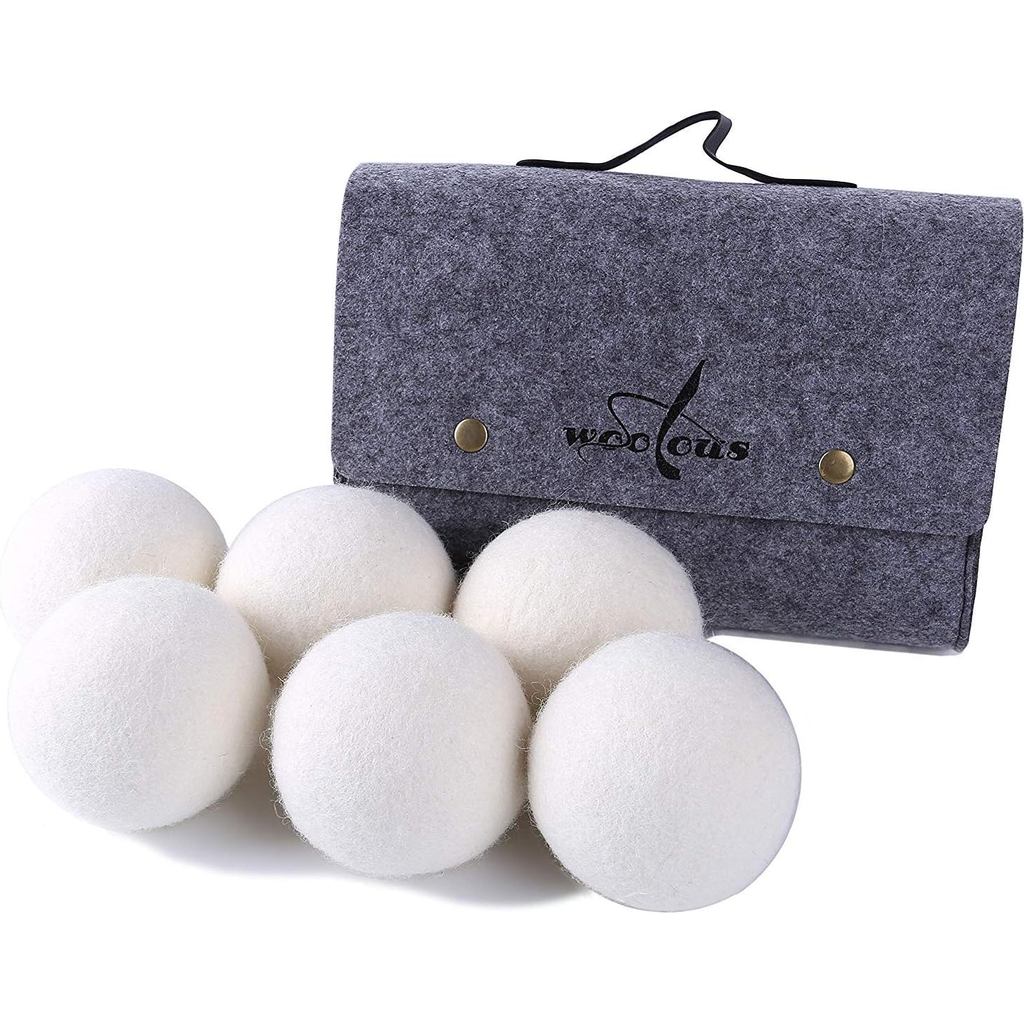 Woolous Reusable Wool Dryer Balls-XL 6 Pack - New Zealand Sheep Tumble Laundry Dryer Balls - Perfect
