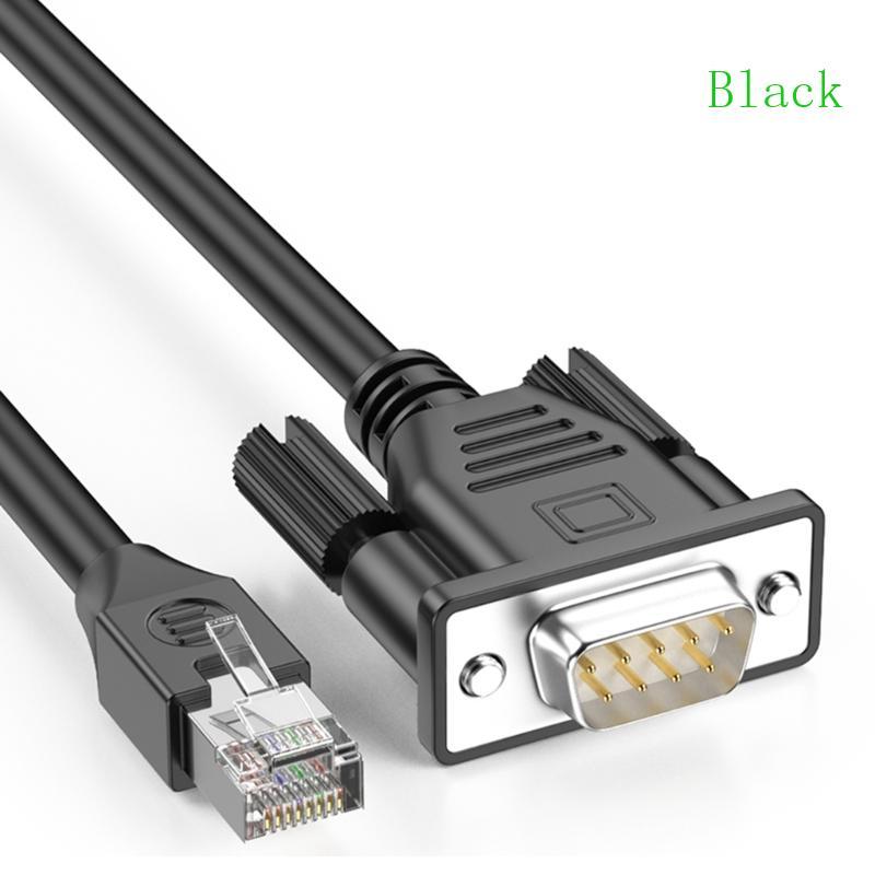 สีดํา RJ45 ถึง DB9 RS232 สาย Debacading ชายหญิงชายสายไฟสําหรับเราเตอร์สวิทช์ Serial Port Managem