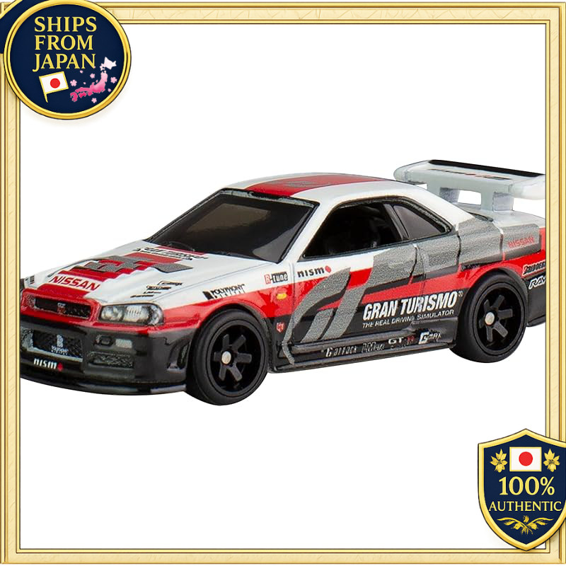 Hot Wheels Gran Turismo Nissan Skyline GT-R (BNR34) Toy Car Miniature 1:64 Scale Red HKC28