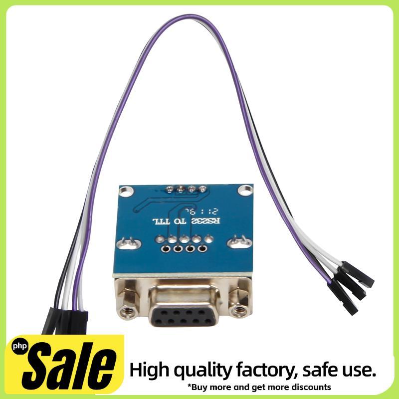 MAX3232 RS232 พอร์ตอนุกรมไปยังโมดูลแปลง TTL DB9 Connector W/ 4 สายกระโดด