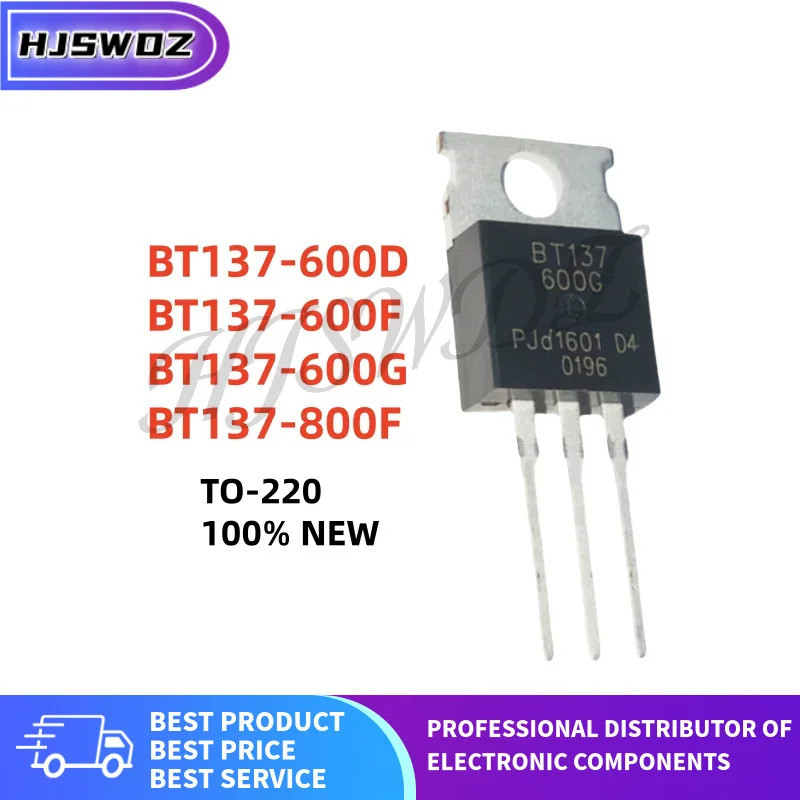 10 ชิ้นแบรนด์ใหม่ BT137 BT137-600F BT137-600G BT137-600D BT137-800F TO-220 ทรานซิสเตอร์ในสต็อก BD3S