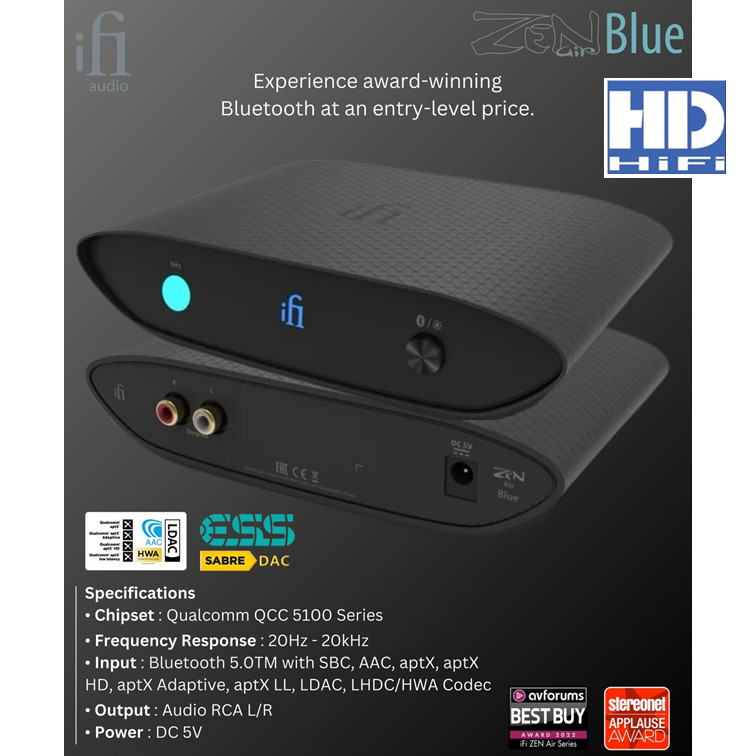 iFi ZEN Air Blue Bluetooth audio receiver