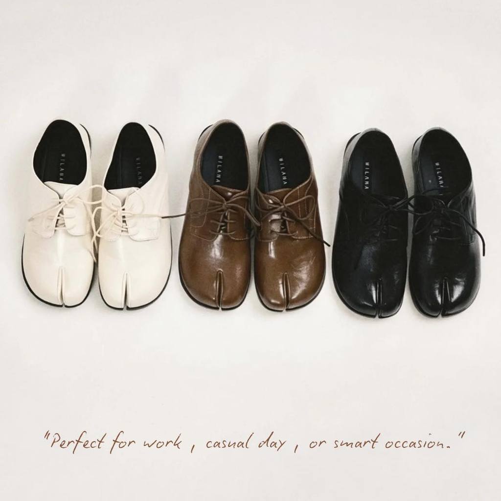 รองเท้าผู้หญิง รุ่น Y-87 Tabi Split Toe ดีไซน์แยกนิ้ว หนังนิ่ม ใส่สบาย สไตล์เกาหลี