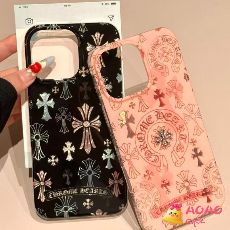 เคสลายครอสโรเมน สไตล์เกิร์ลครู สวยเท่ IMD ใช้ได้กับ iPhone X/Xr/Xs/Xs Max 15 Pro Max 12 17 Air 14 11 13 16 Plus สไตล์Y2K