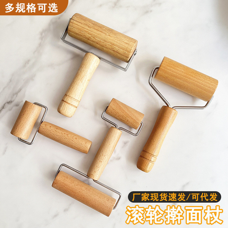 Beech Roller Rolling Pin ไม้เนื้อแข็งขนาดใหญ่ในครัวเรือนเบเกอรี่ก๋วยเตี๋ยว Stick Roller Roller Rolli