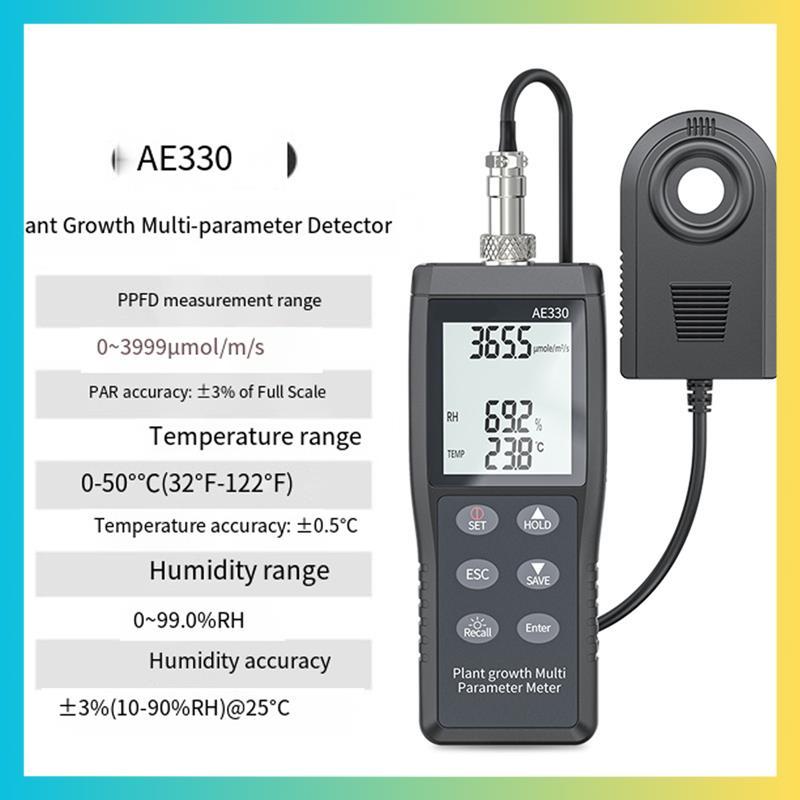 AE330 PPFD Tester PAR Meter Quantum Sensor Full Spectrum ความแม่นยําสูงสําหรับการเจริญเติบโตของพืช 4