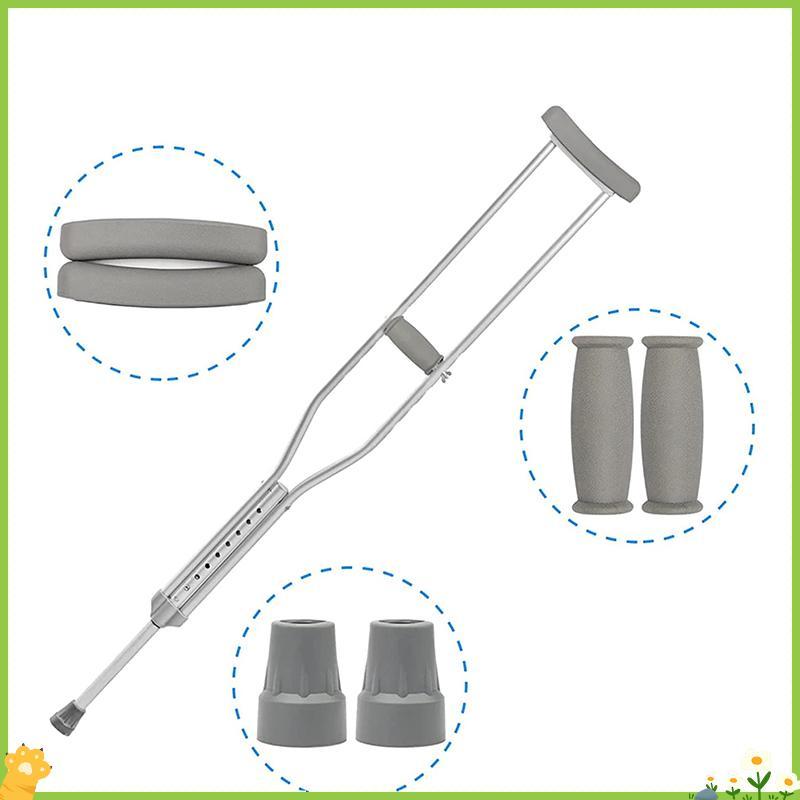 [JL] 6 ชิ้น/เซ็ต Axillary Crutch อุปกรณ์เสริมชุดแผ่นเปลี่ยนยางกันลื่นเบาะใต้วงแขนอุปกรณ์เสริมแผ่นรอง